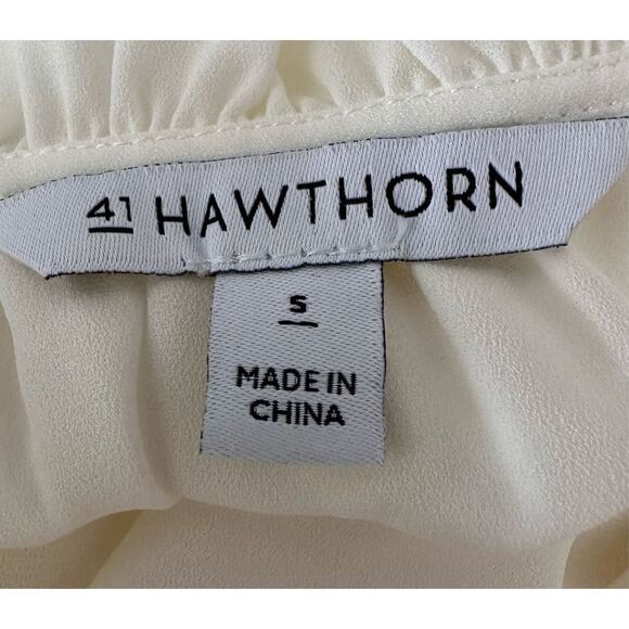41 Hawthorn Women's White Flutter Short Sleeves Pullover Blouse Top‎ Size S - Picture 4 of 6
